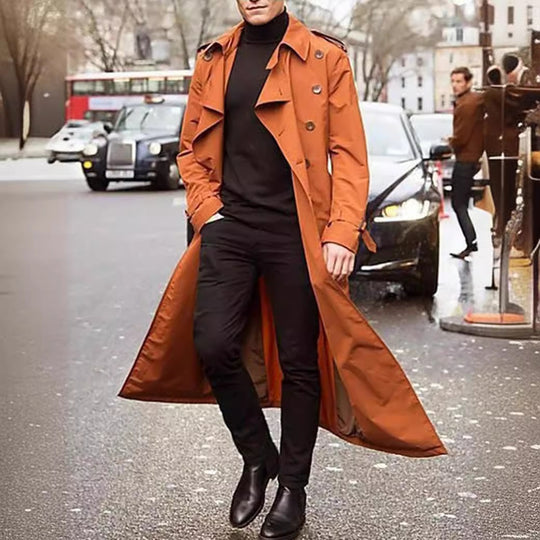 Herren Langer Trenchcoat R&B
