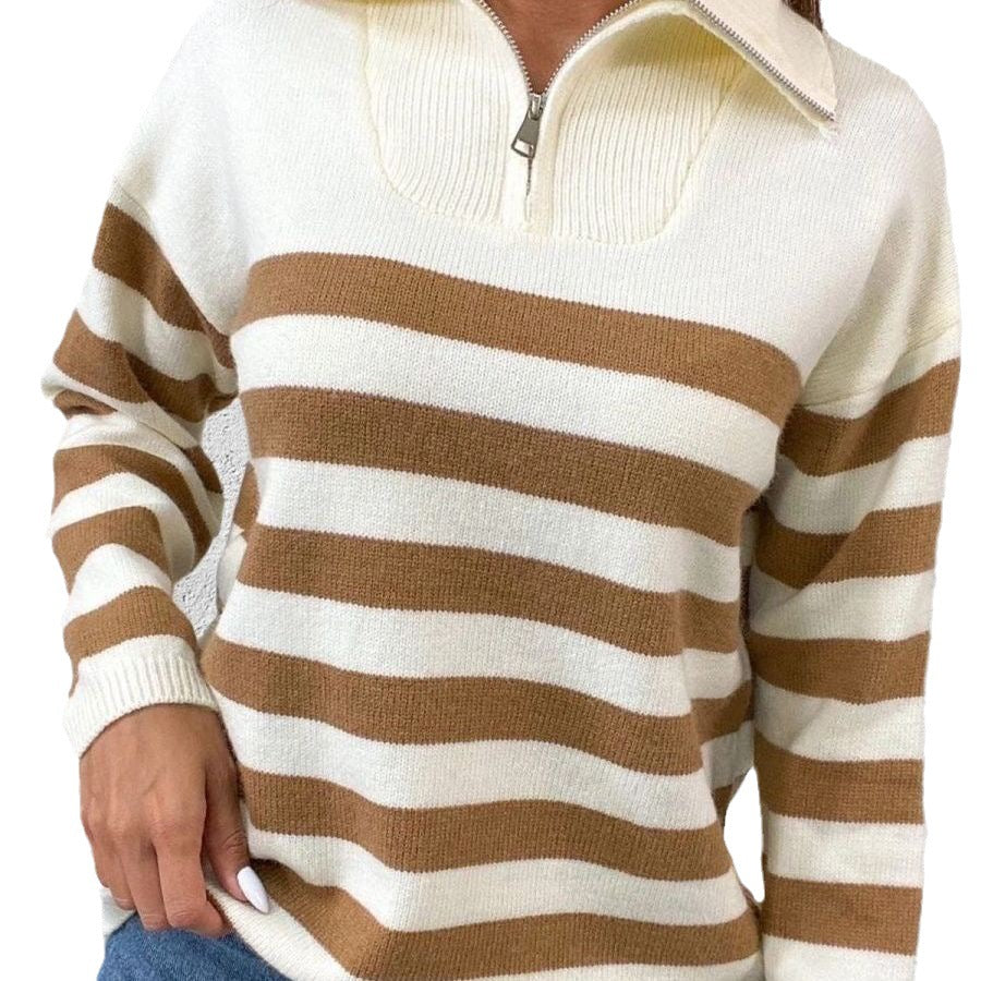 Damen Sweatshirt mit Stehkragen und Reißverschluss R&B