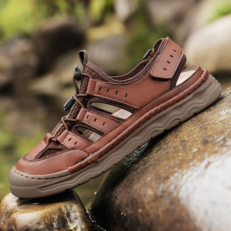 Herren Bequeme Outdoor-Sandalen mit verstellbarem Riemensystem und rutschfester Sohle R&B