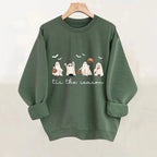 Damen Sweatshirt mit verspielt gruseligem Motiv