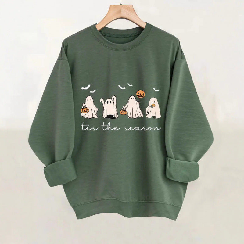 Damen Sweatshirt mit verspielt gruseligem Motiv
