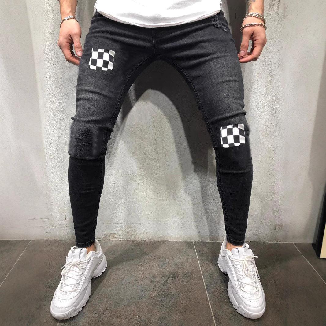 Herren trendige Skinny Jeans mit aufregenden Designelementen R&B