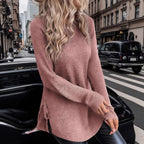 Damen lässiger Pullover mit seitlichen BindR&Bändern R&B