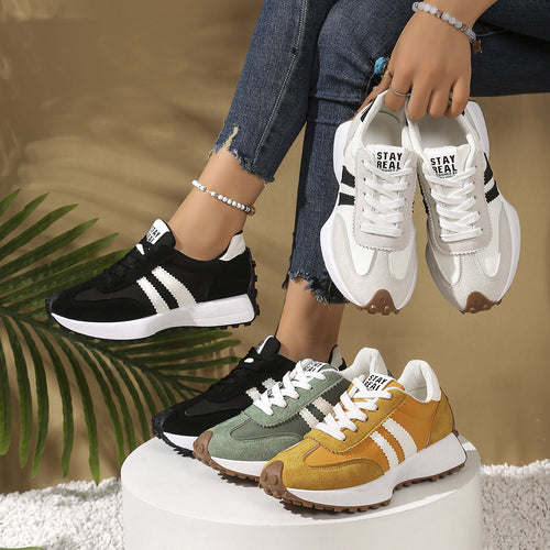 Damen sportliche Sneaker im Retro-Design mit atmungsaktiven Materialien R&B