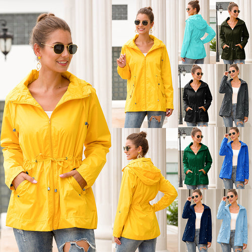 Damen leichte Übergangsjacke mit verstellbarem Taillenzug und praktischen Taschen R&B