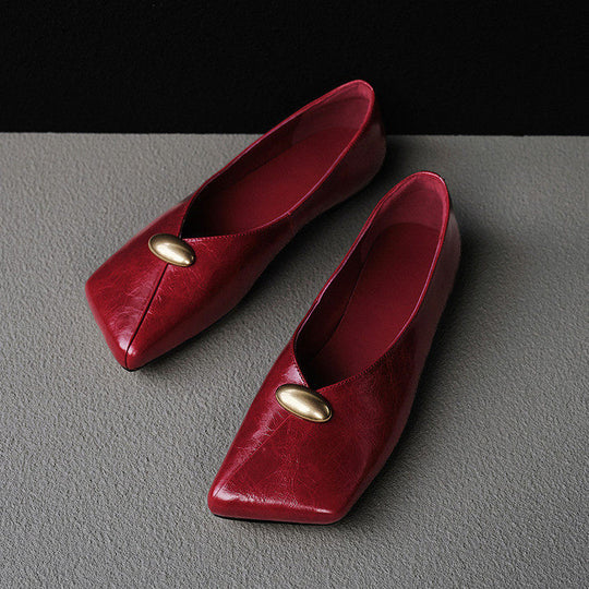 Damen elegante Ballerinas mit spitzem Zehenbereich und dekorativem Riemchen R&B