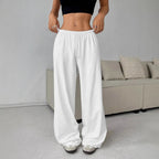 Damen Weit geschnittene Stoffhose mit elastischem Bund und komfortablem Schnitt R&B