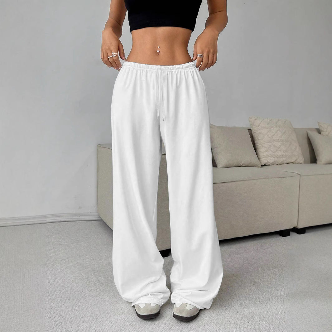 Damen Weit geschnittene Stoffhose mit elastischem Bund und komfortablem Schnitt R&B