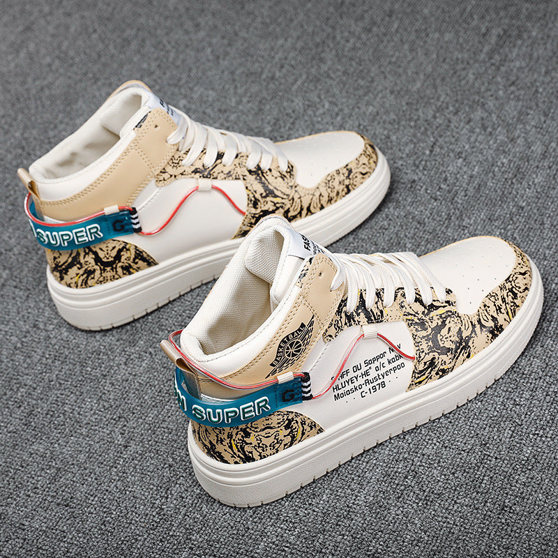 Damen Hohe Sneaker im urbanen Design mit auffälligem Print
