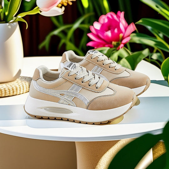 Damen Sportliche Sneaker mit atmungsaktiver Oberflächenstruktur und komfortabler Dämpfung R&B
