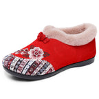 Damen Gemütliche Hausschuhe mit dekorativem Blumenmuster und kuscheligem Innenfutter R&B