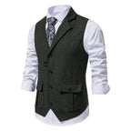 Herren Anzugweste aus hochwertigem Herringbone-Stoff R&B