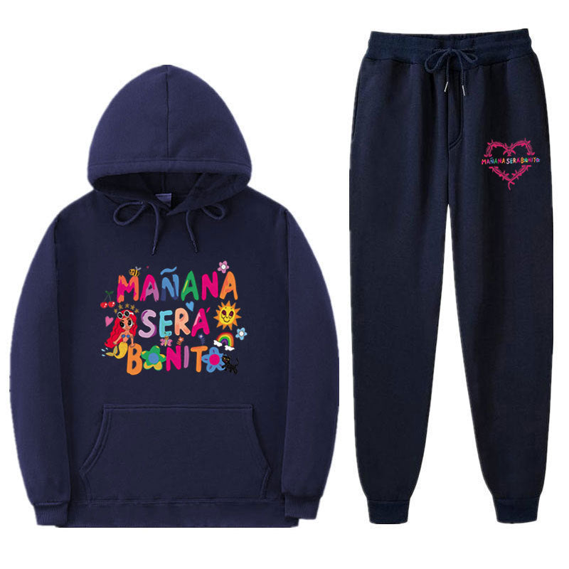 Damen Sweatshirt- und Jogginghose-Set mit buntem Aufdruck R&B