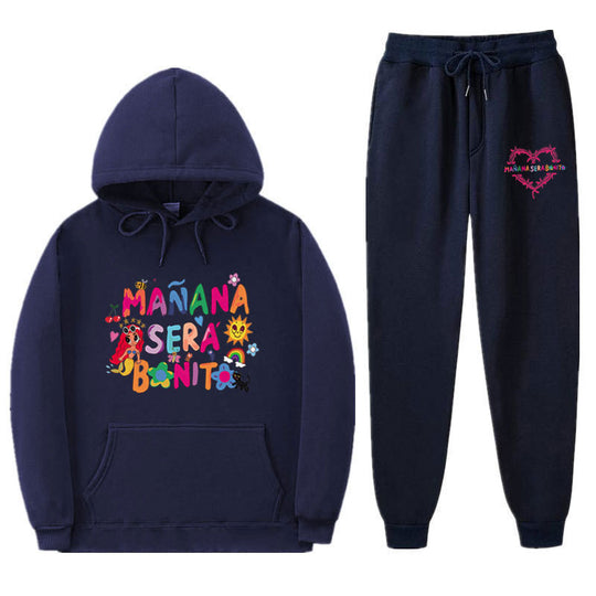 Damen Sweatshirt- und Jogginghose-Set mit buntem Aufdruck R&B