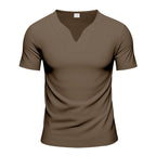 Herren nan V-Ausschnitt-Sportshirt mit ergonomischen Formnähten und elastischem Jersey R&B