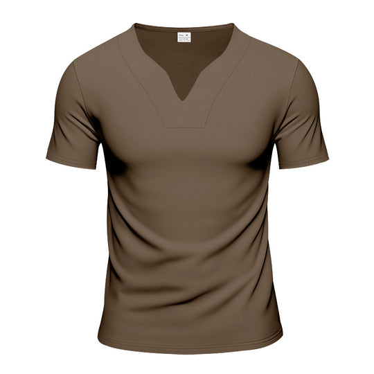 Herren nan V-Ausschnitt-Sportshirt mit ergonomischen Formnähten und elastischem Jersey R&B