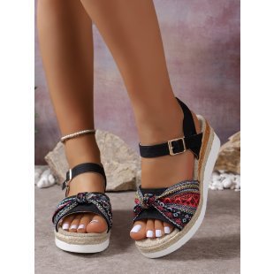 Damen modische Plateausandalen mit geflochtenem Riemendesign R&B