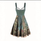 Damen  Kleid mit floralem Design und Zierknöpfen R&B