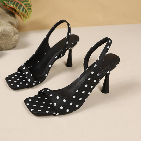 Damen Slingback-Pumps mit gepunktetem Design und elegantem Blockabsatz R&B