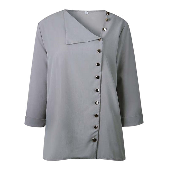 Damen Button-Up Relaxed Fit Bluse R&B