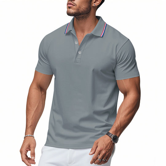 Herren Poloshirt mit modernem Kragen und feuchtigkeitsregulierender Technologie R&B