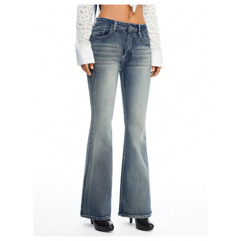 Damen Bootcut Jeans mit verzierten Taschen R&B