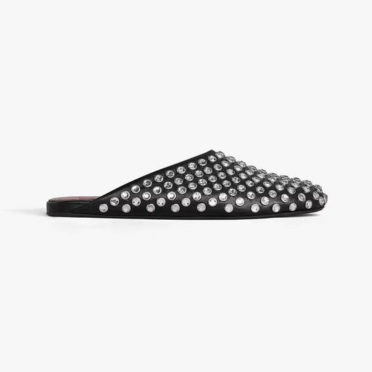 Damen modische Strass-Pantoletten mit verstellbarem Riemen R&B