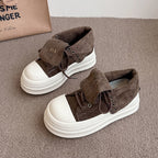 Damen Hochformat Sneakers mit modischem Veloursleder und robustem Plateau