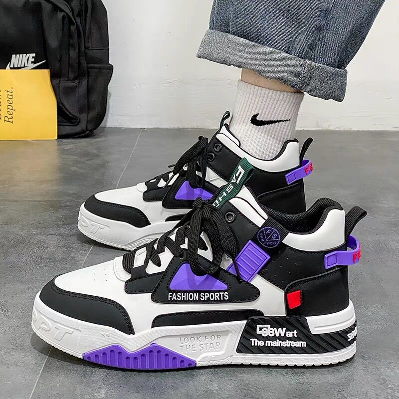 Damen modische High-Top Sneakers mit sportivem Design und rutschfester Sohle R&B