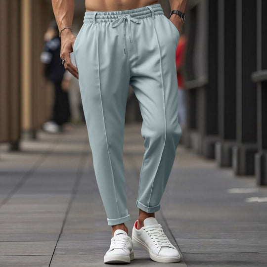 R&B | Herren Gerade Passform Elastischer Bund mit Kordelzug Weicher Baumwollmix