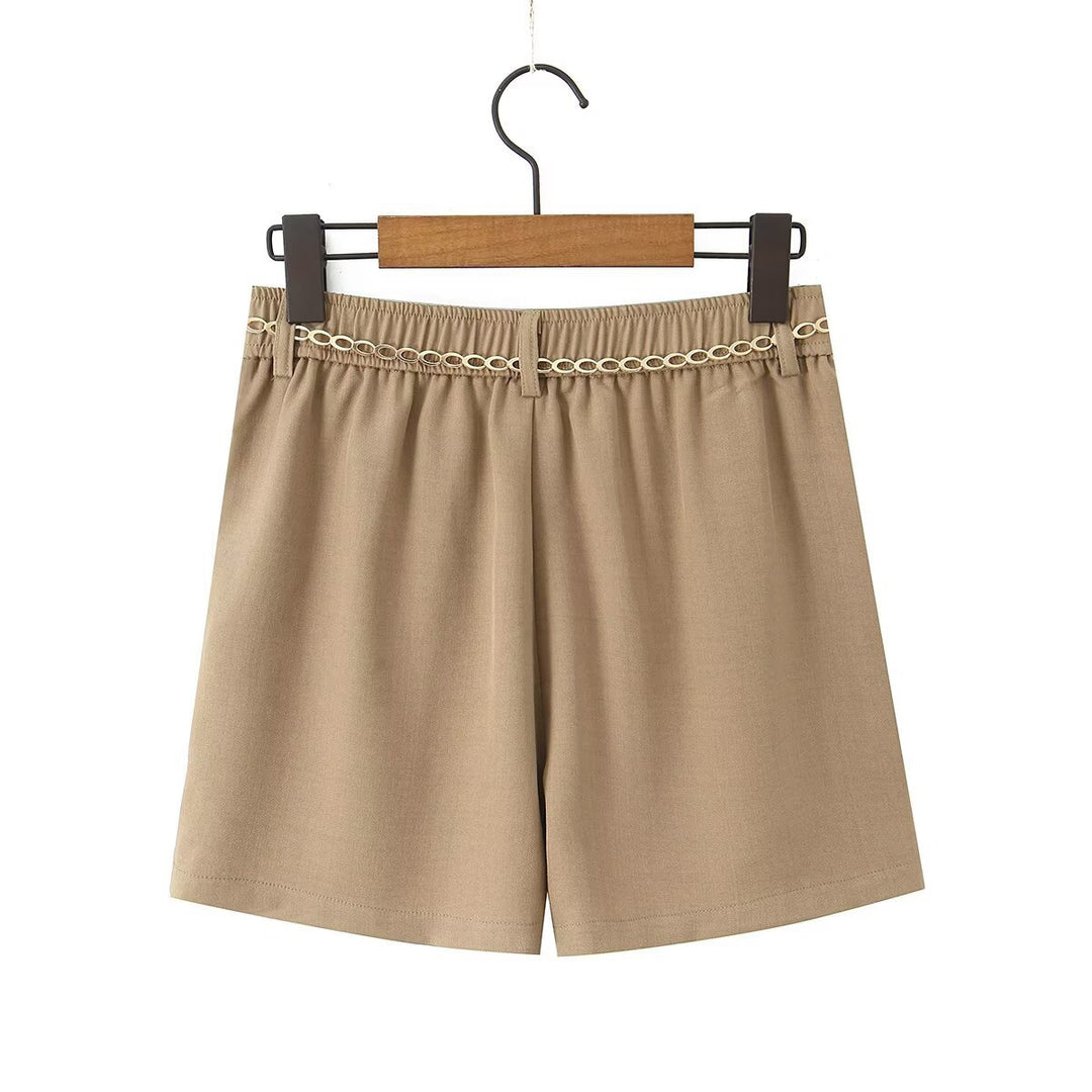 Damen Chice Shorts mit eleganter Kette und hochgeschnittenem Bund R&B