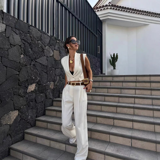 Damen Weite Palazzo-Hose mit eleganter Bundfaltenverarbeitung R&B