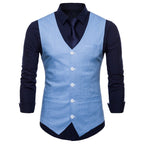 Herren elegante Anzugweste mit praktischen Taschen und detailliertem Design R&B