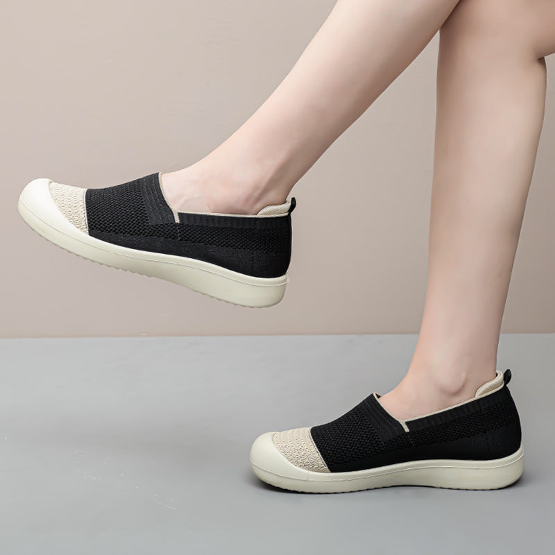 Damen Slip-On Sneakers mit atmungsaktiver Strickstruktur R&B