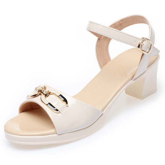 Damen Blockabsatz Sandaletten mit elegantem Riemchendesign und funkelnden Akzenten R&B