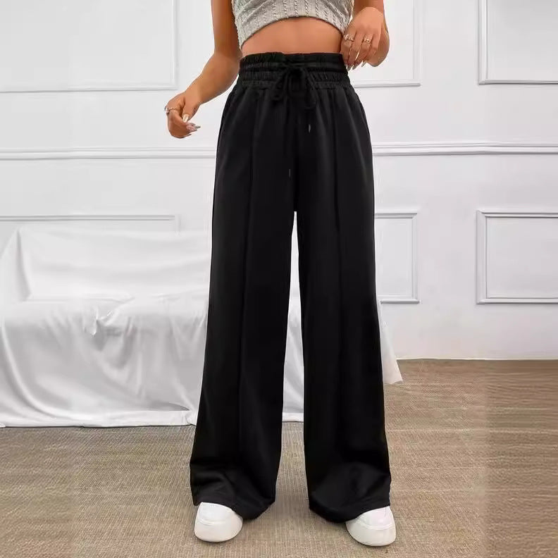 Damen weite Freizeit-Hose mit elastischem Bund und seitlichen Taschen R&B