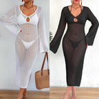 Damen Häkel-Strandkleid mit elegantem Schlitz R&B