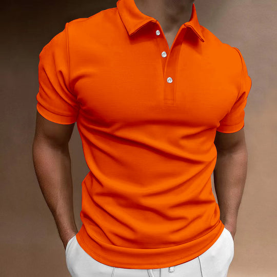 Herren nan schlank geschnittenes Stretch-Poloshirt mit Kentkragen und elastischem Saum R&B