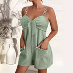 Damen Jumpsuit mit Schleifen-Detail und Taschen R&B