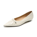 Damen spitz zulaufende Ballerinas mit dekorativem Faltendesign und metallic Akzent