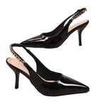 Damen Elegante Slingback-Pumps mit funkelndem Kettenakzent R&B