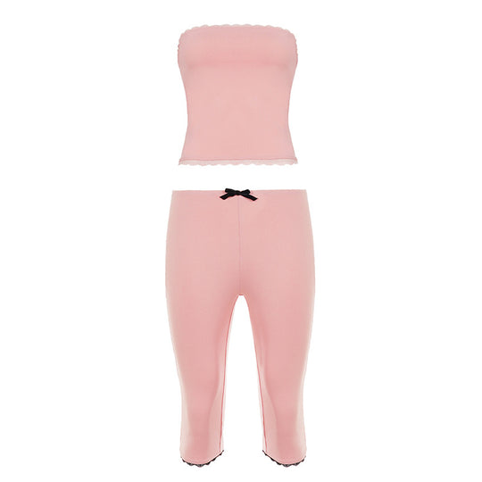 Damen Set aus ärmellosem Oberteil und sportlicher Capri-Hose R&B