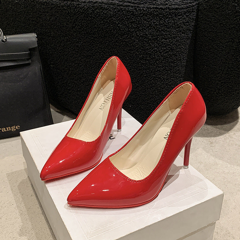 Damen Elegante High Heels mit spitz zulaufender Vorderkappe und transparentem Absatz R&B