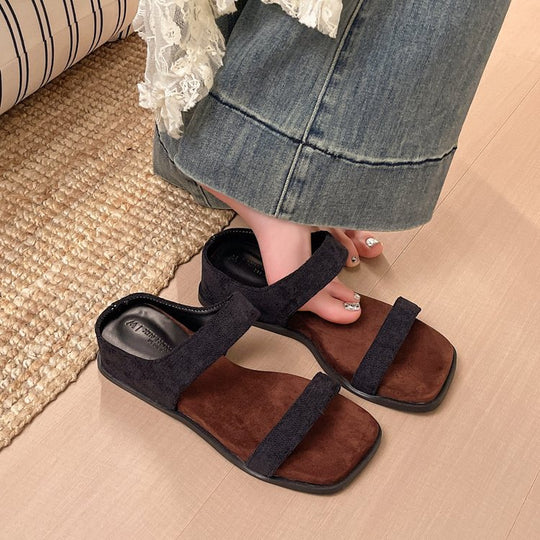 Damen elegante diagonale Riemensandalen mit komfortablem Fußbett R&B