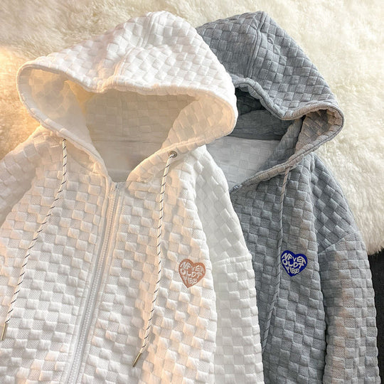 Damen Kapuzenjacke aus strukturiertem Material mit praktischen Taschen und modischem Design