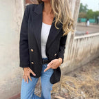 Damen eleganter und bequemer Blazer mit doppelter Knopfleiste R&B
