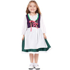 Damen nan dreiteiliges Trachtenkleid Dirndl Kostümset mit Schnürung, tailliertem Rock und abnehmbarer Carmenbluse R&B