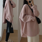 Damen Oversized Strickpullover mit lässigem Schnitt und voluminösen Ärmeln R&B