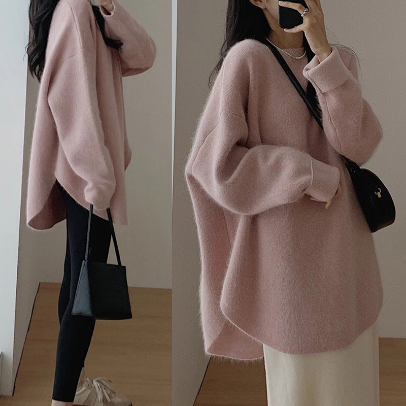 Damen Oversized Strickpullover mit lässigem Schnitt und voluminösen Ärmeln R&B