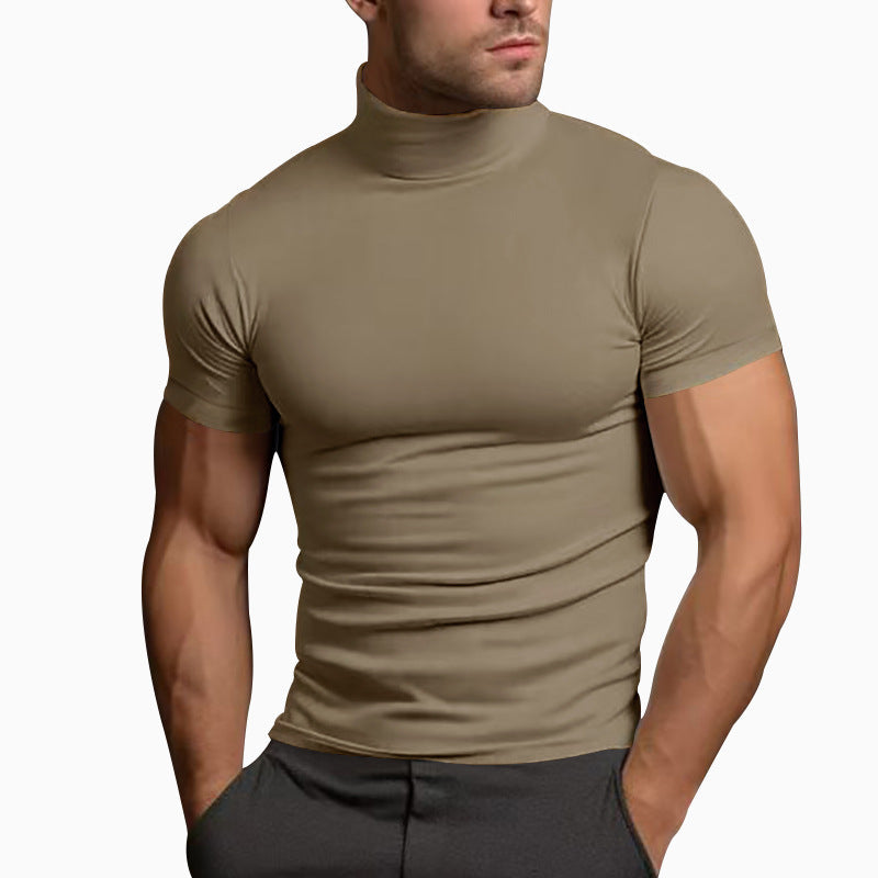 Herren Langarm-Turtleneck-Shirt aus atmungsaktivem Stretchmaterial R&B